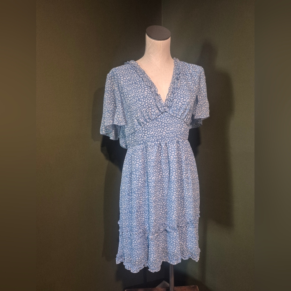 Light Blue Floral Women's Dress- NEVER WORN
